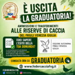 FEDERCACCIA FRIULI VENEZIA GIULIA. PUBBLICATE LE GRADUATORIE PER AMMISSIONI E TRASFERIMENTI ALLE RISERVE DI CACCIA DEL FVG